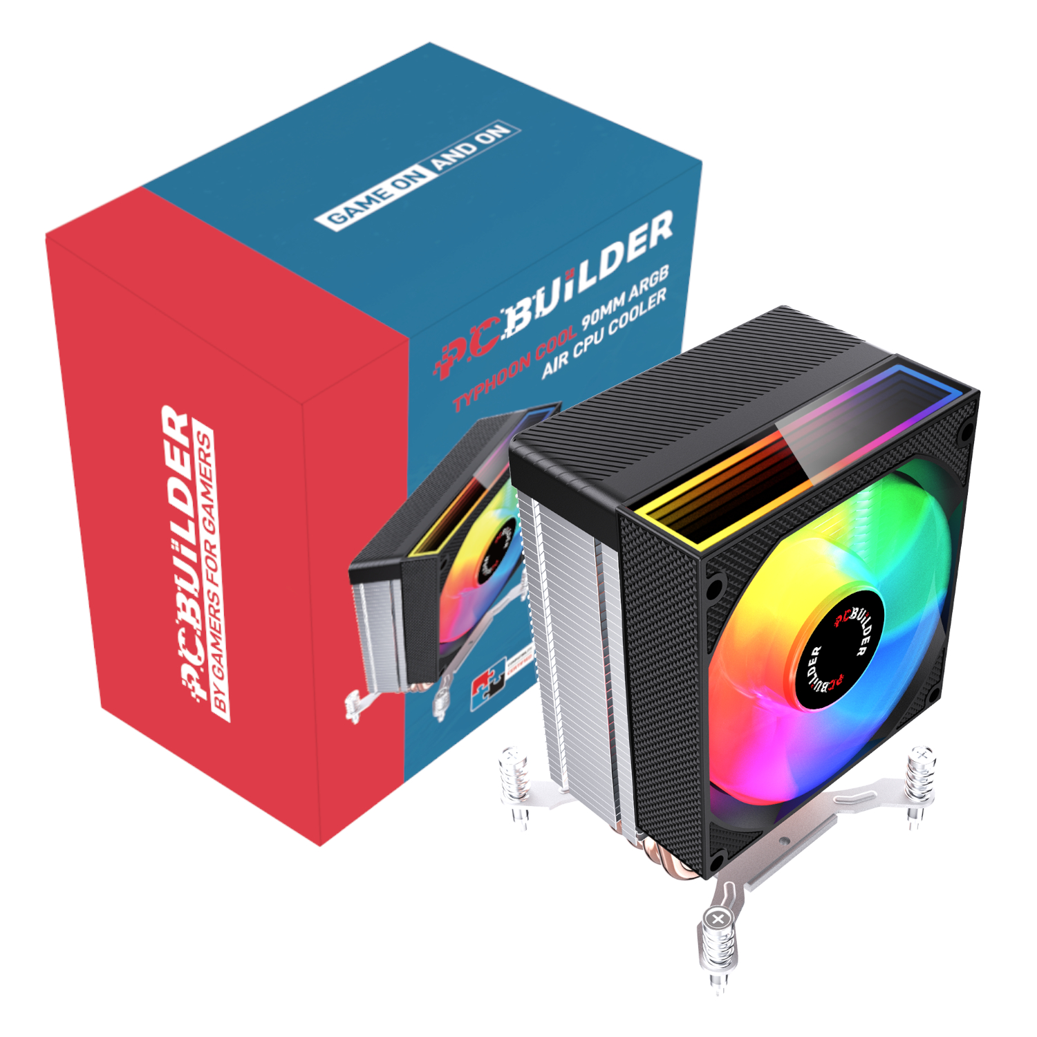 PCBuilder TYHPOON COOL 90mm Air CPU Cooler - Black (PCB-CA-TYPHOON-90) – product image