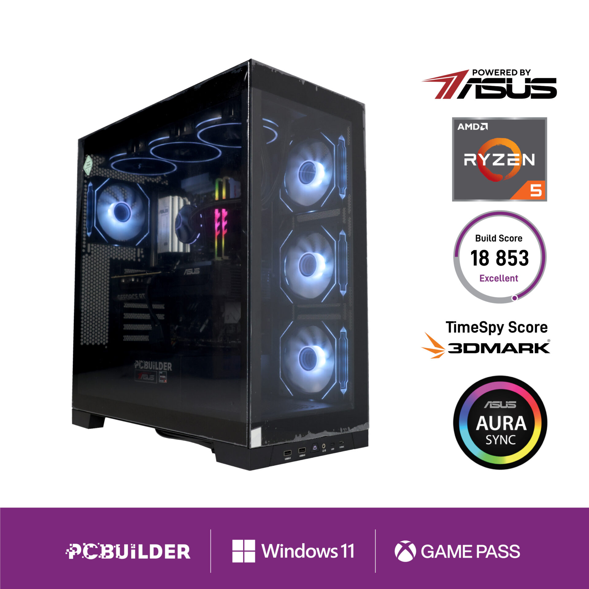 PCBuilder Ryzen 5 7600 MAVERICK Windows 11 Gaming PC (PCB_MAVERICK_01) – product image