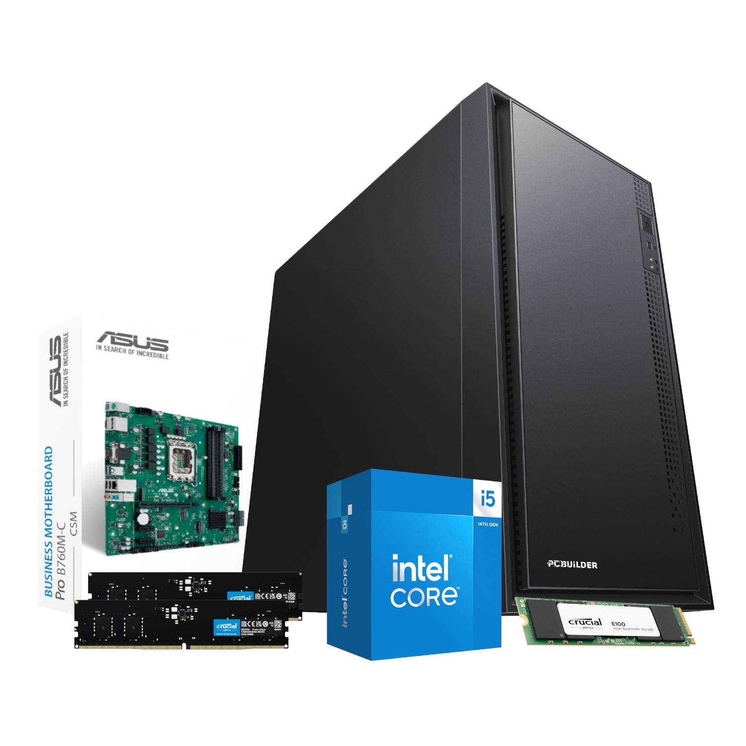PCBuilder Intel i5-14400 OFFICE Master Windows 11 Desktop PC (PCB_OFFICE_I516G_CSM) – product image