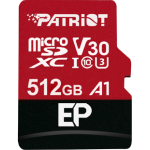 Patriot EP V30 A1 512GB Micro SDXC Card + Adapter (PEF512GEP31MCX) – product image
