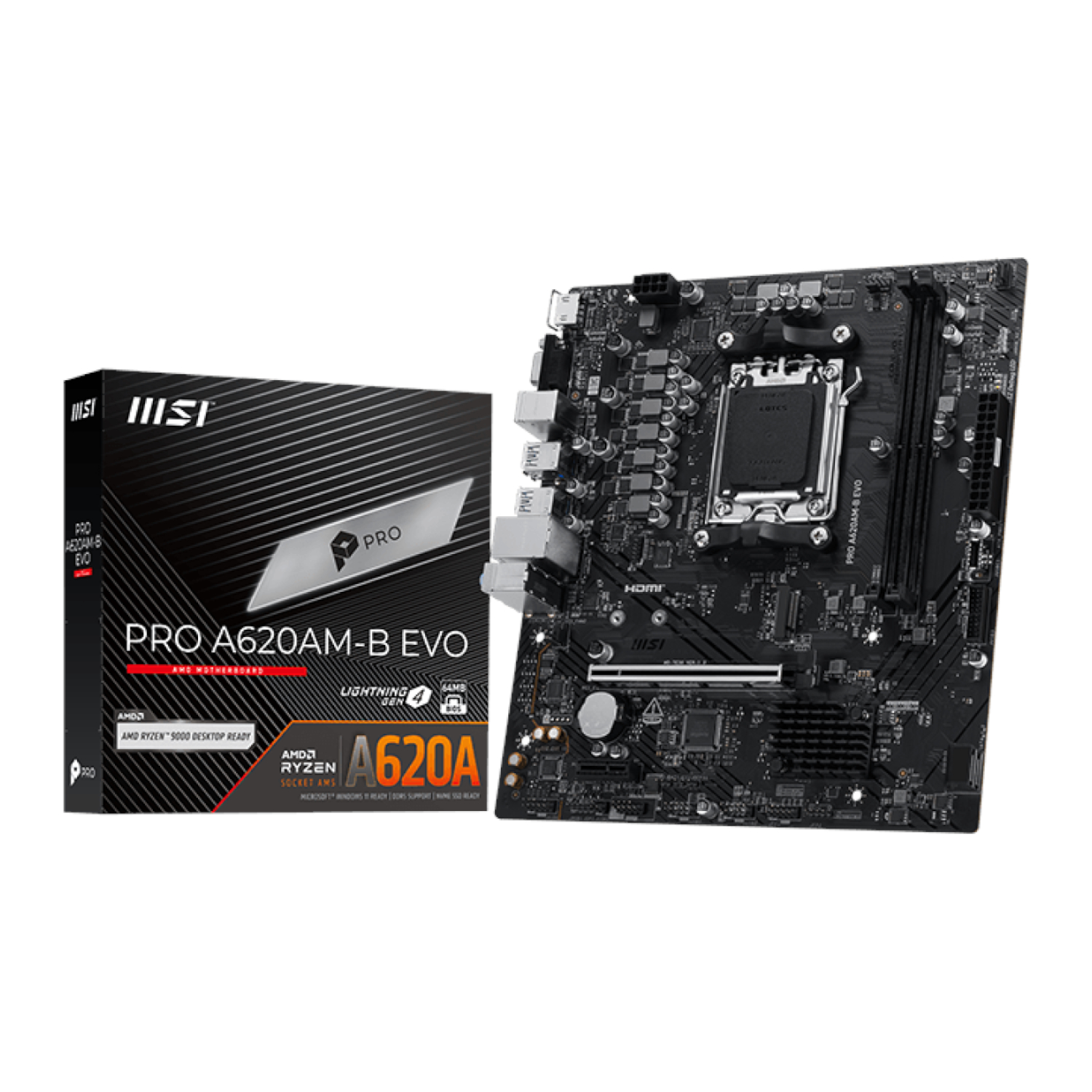 MSI PRO A620AM-B EVO AM5 M-ATX Motherboard (PROA620AM-B-EVO) – product image
