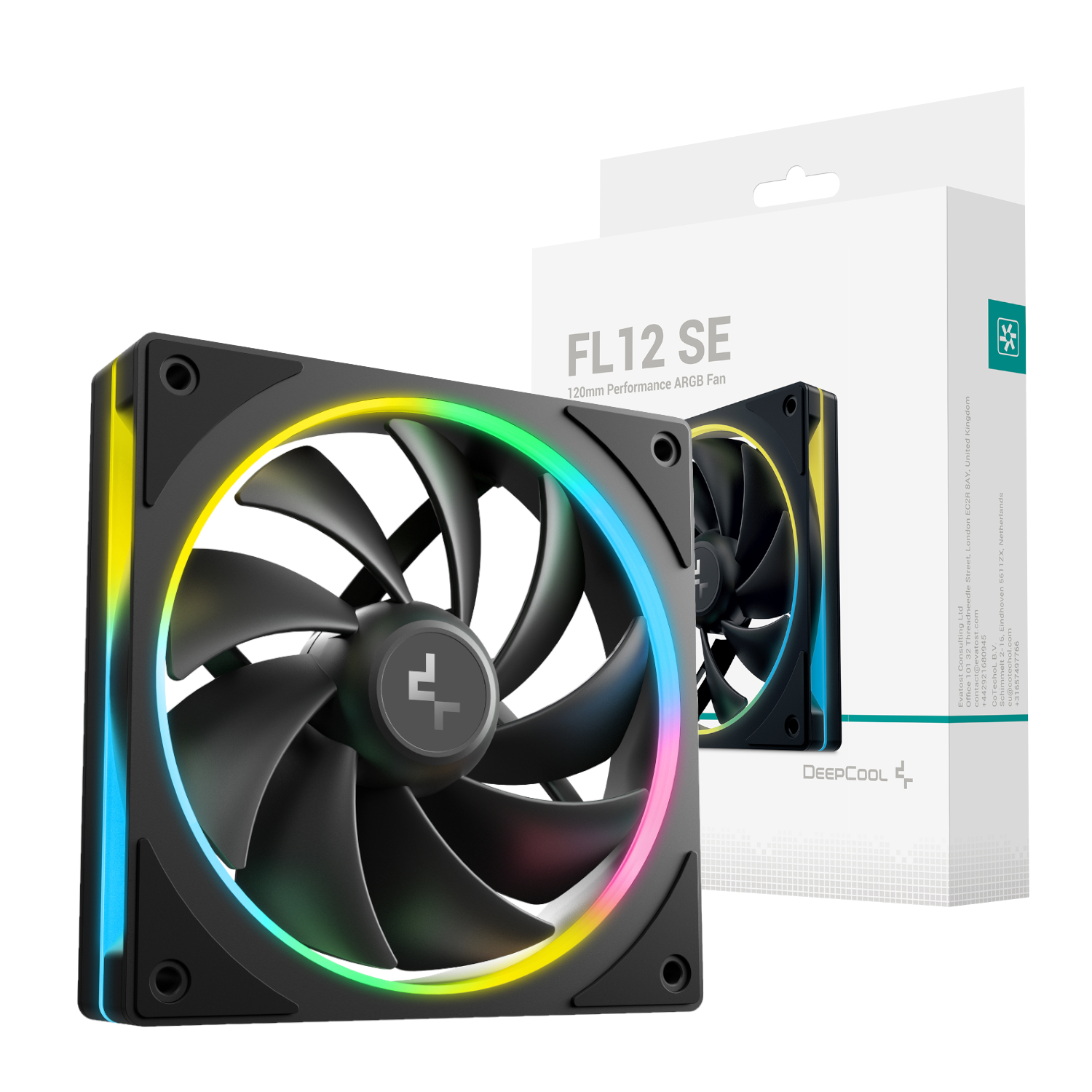 DeepCool FL12 SE 120mm ARGB PWM Fan - Black (R-FL12SE-BKAPN1-G) – product image