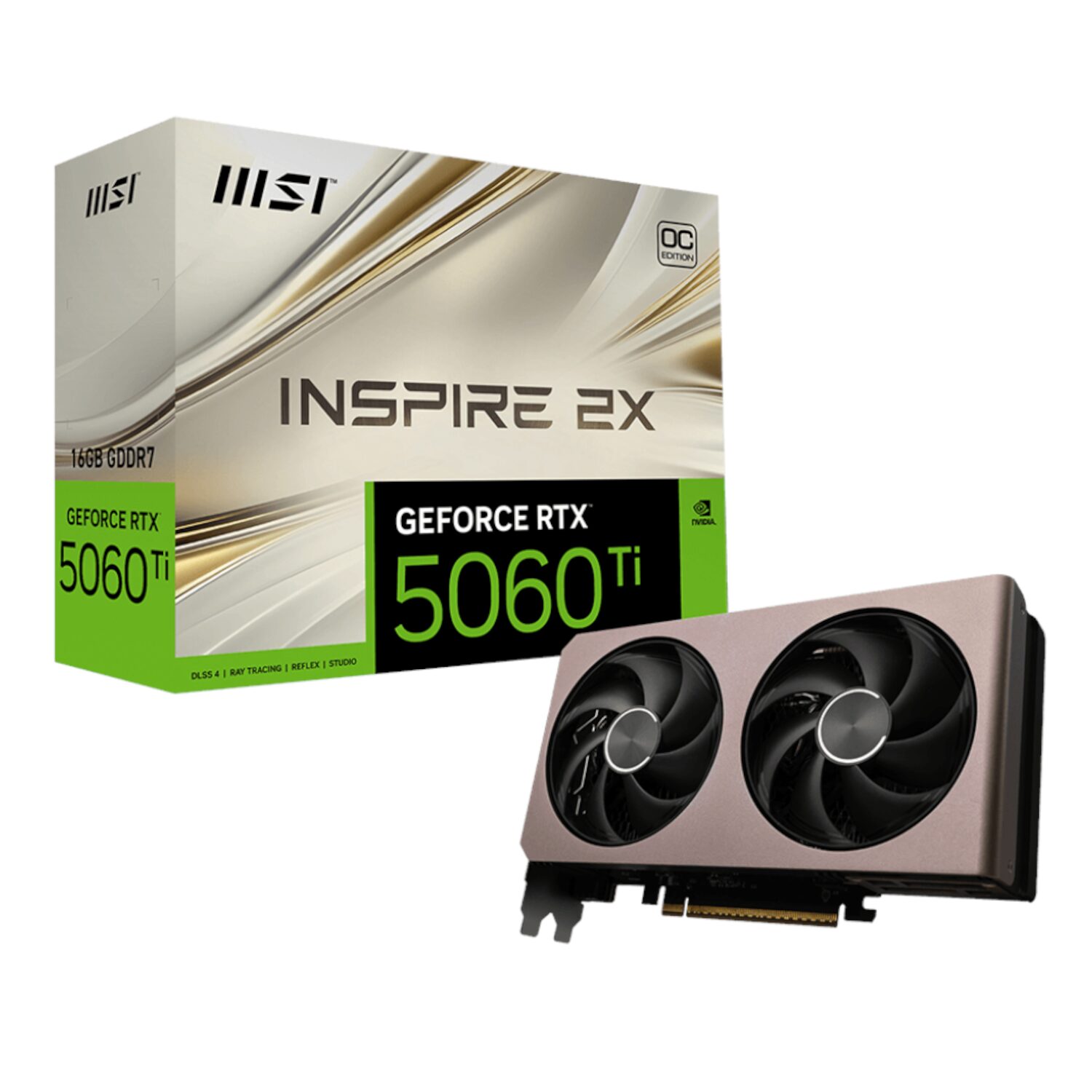 MSI GeForce RTX 5060 Ti 16GB INSPIRE 2X OC Graphics Card (RTX5060TIINSPIRE2XOC16GB) – product image