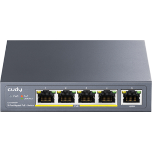 Cudy 5-Port Gigabit PoE+ Unmanaged Switch (GS1005P) – product image