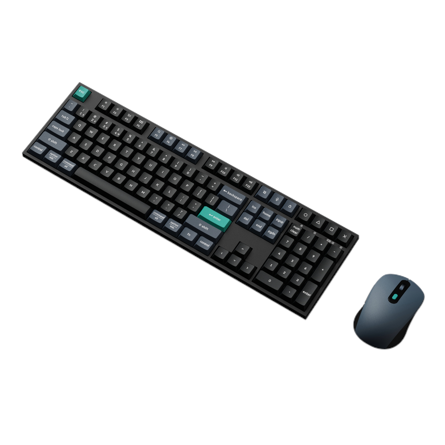Keychron B36 100% Layout Wireless Keyboard and Mouse Combo – Black/Green (KCBD2) – product image