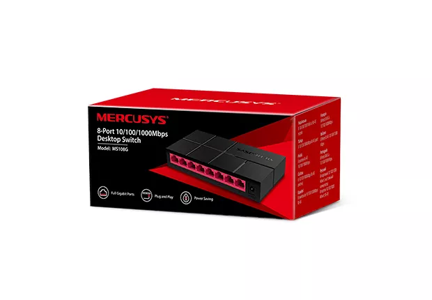 MERCUSYS 8-PORT GIGABIT DESKTOP SWITCH, 8X GIGABIT PORTS | MRC-MS108G - Image 4