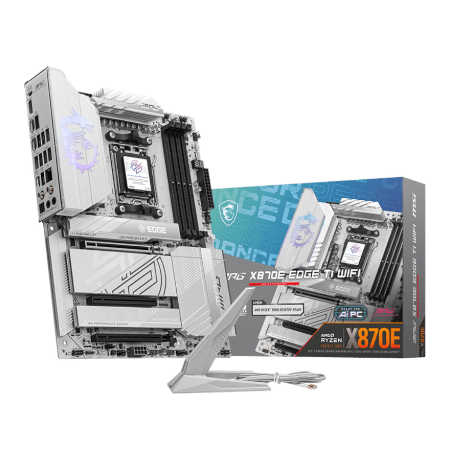 MSI MPG X870E EDGE TI WIFI AM5 ATX DDR5 Gaming Motherboard (MPGX870EEDGETIWIFI) – product image