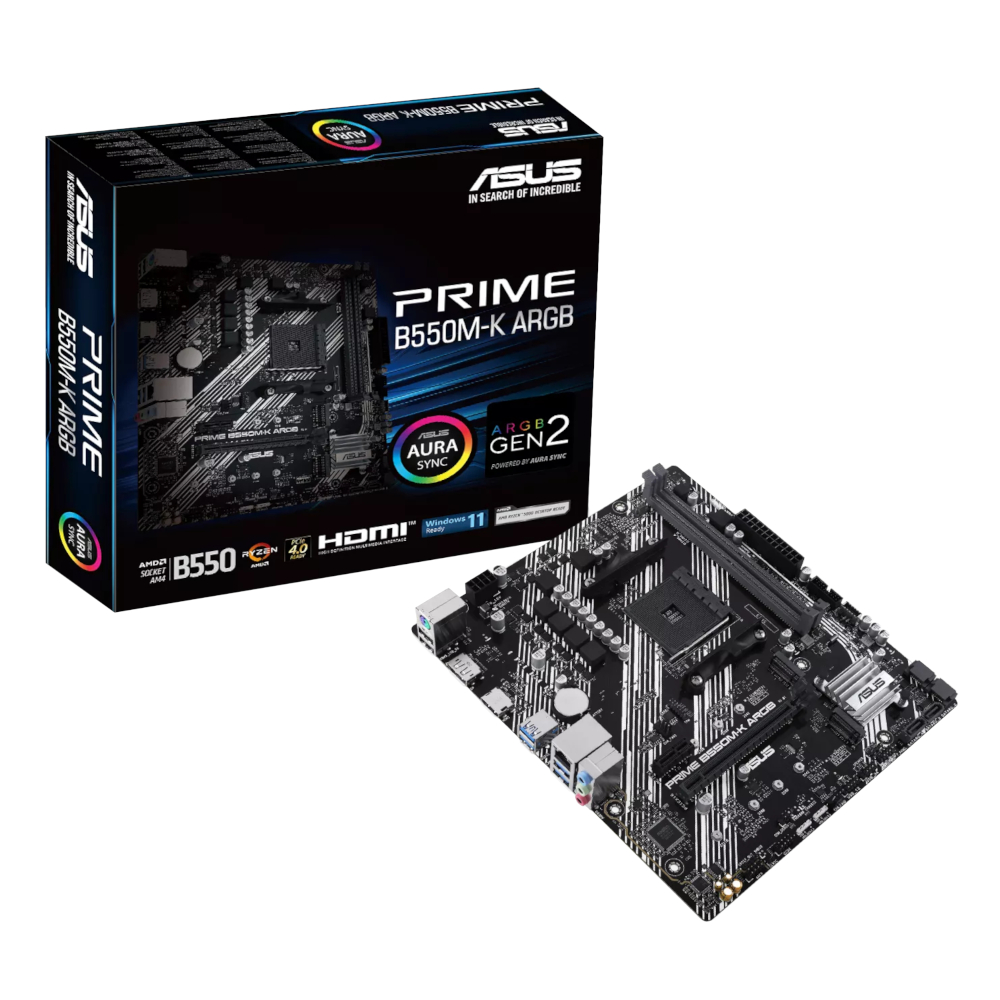 Asus PRIME B550M-K ARGB AM4 M-ATX Motherboard (PRIME B550M-KARGB) – product image