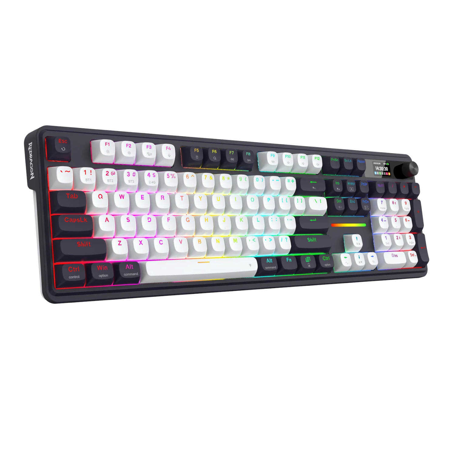 Redragon K762WB-RGB-PRO LCD Full-size Gasket Mechanical Keyboard - Black (RD-K762WB-RGB-PRO) – product image