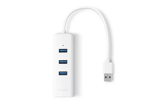 TP-LINK USB 3.0 TYPE-A TO GIGABIT ETHERNET NETWORK ADAPTER WITH 3-PORT USB 3.0 TYPE-A HUB | UE330 - Image 2