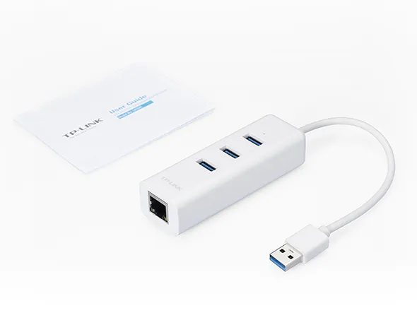 TP-LINK USB 3.0 TYPE-A TO GIGABIT ETHERNET NETWORK ADAPTER WITH 3-PORT USB 3.0 TYPE-A HUB | UE330 - Image 3