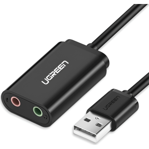 UGREEN USB to 3.5mm External Stereo Sound Adapter - Black (US205-30724) – product image