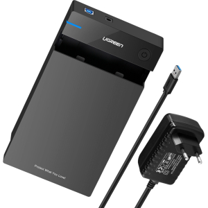 UGREEN 3.5" SATA Hard Drive USB 3.0 Enclosure 5Gbps – Black (US222-50422) – product image