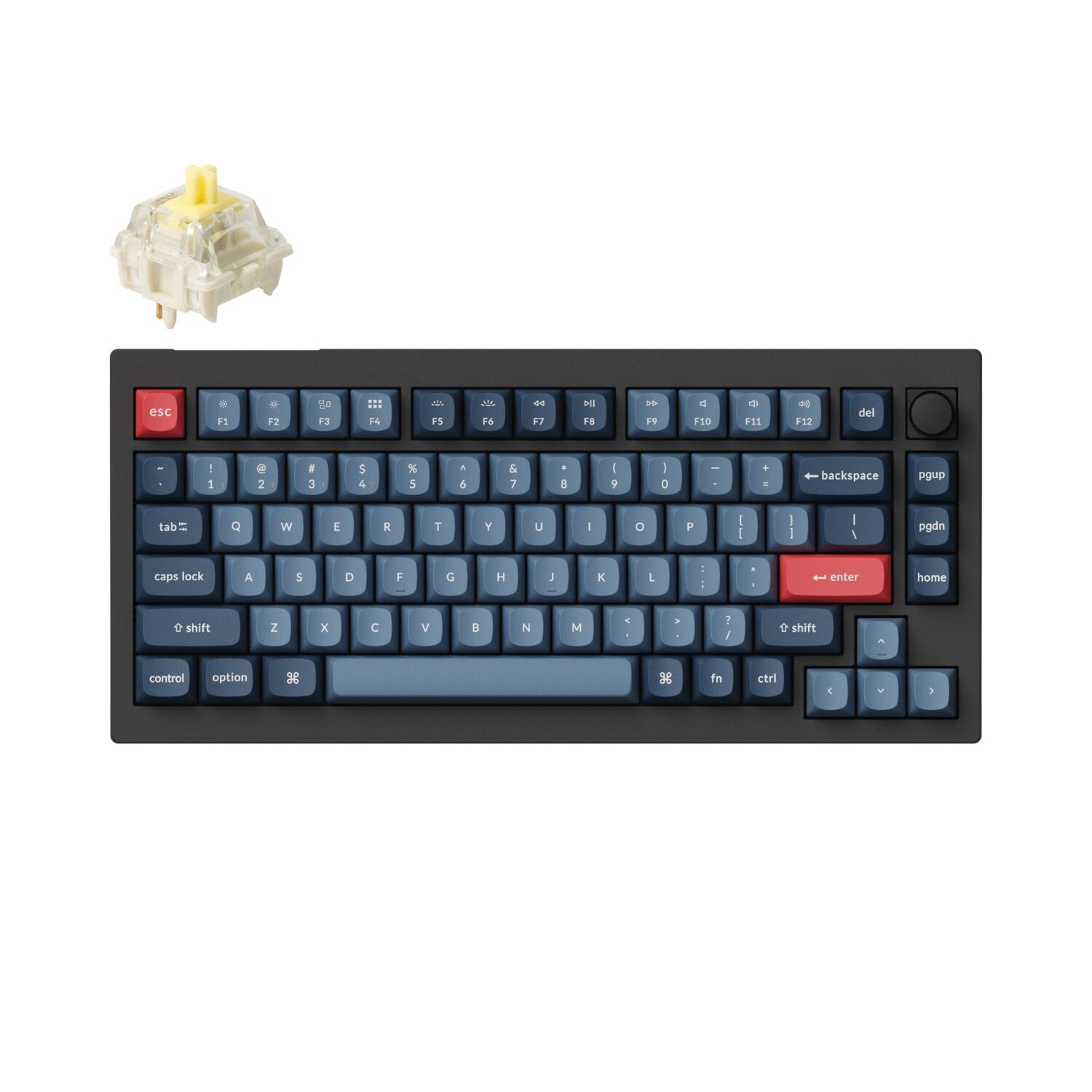 Keychron V1 Max QMK/VIA Wireless Custom Mechanical Keyboard | BANANA Switches – Black (V1M-D4) – product image