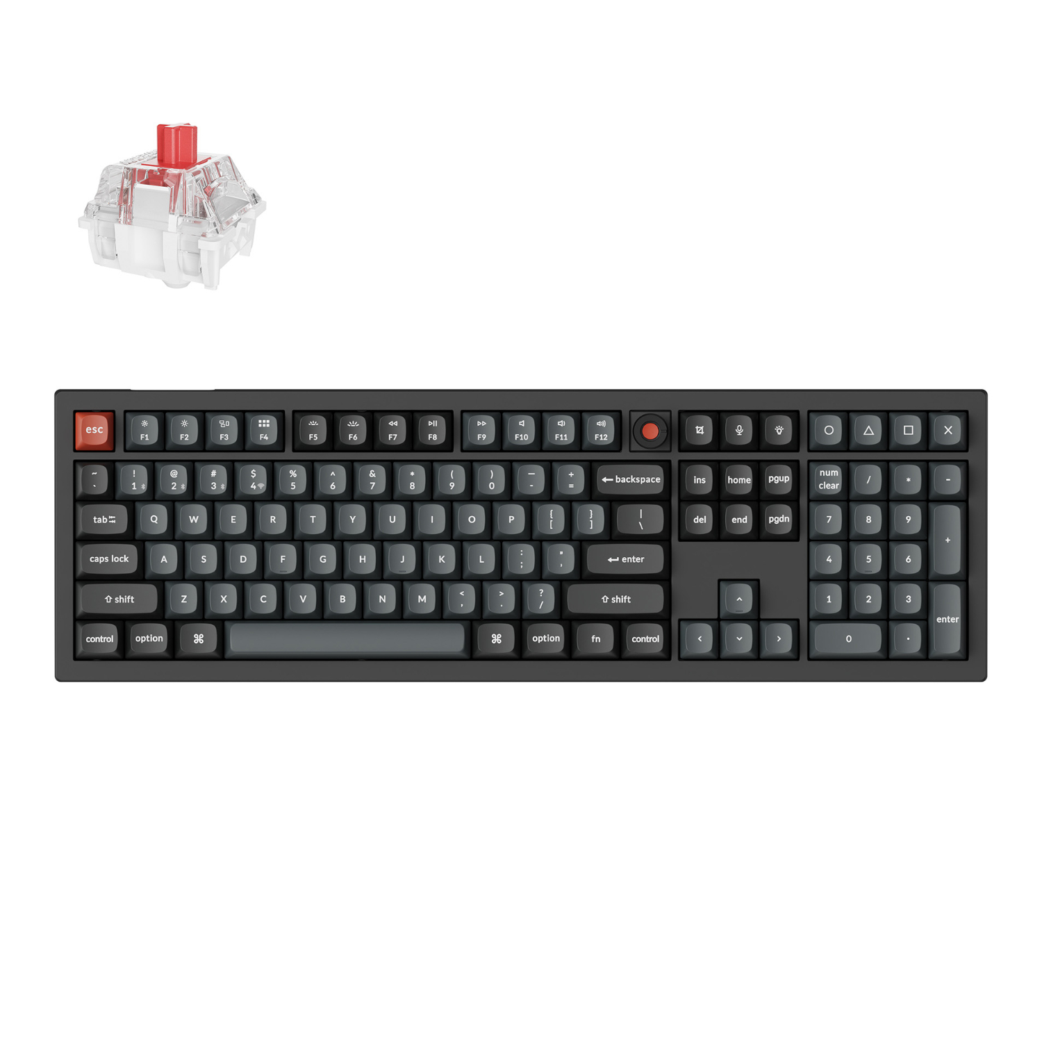 Keychron V6 Ultra 100% 8K Red Switch Hot-Swappable Gateron Jupiter RGB Wireless Keyboard (V6U-D1) – product image
