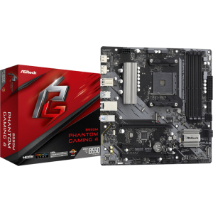 ASRock B550 Phantom Gaming 4 AM4 M-ATX Motherboard (B550M PHANTOM GAMING 4) – product image