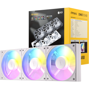 Antec Connect 120 ARGB PWM Fan 3 Pack - White (C120 ARGB 3PK WH) – product image