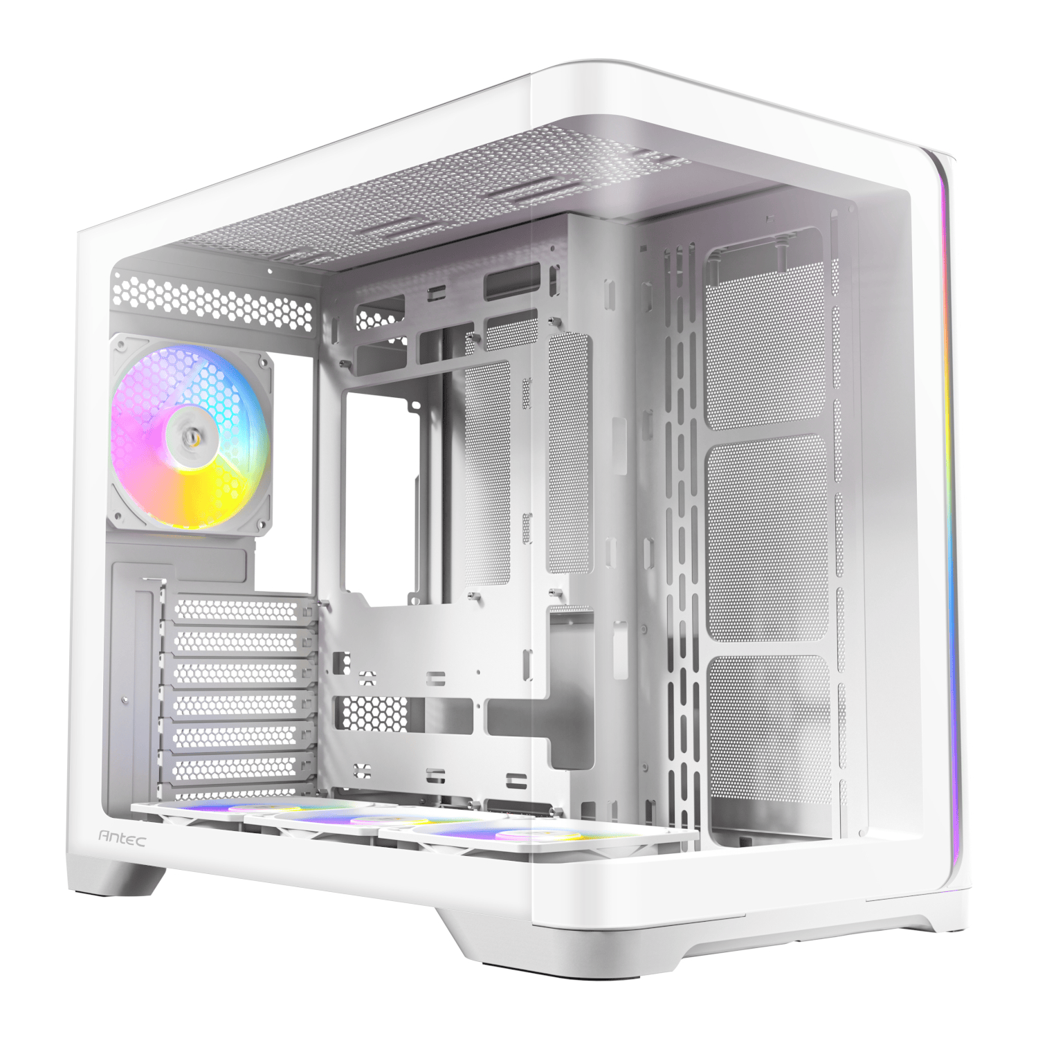 Antec C5 CURVED ARGB ATX | Micro-ATX | ITX ARGB Dual Chamber Mid-Tower Gaming Chassis - White (C5 CURVED W) – product image