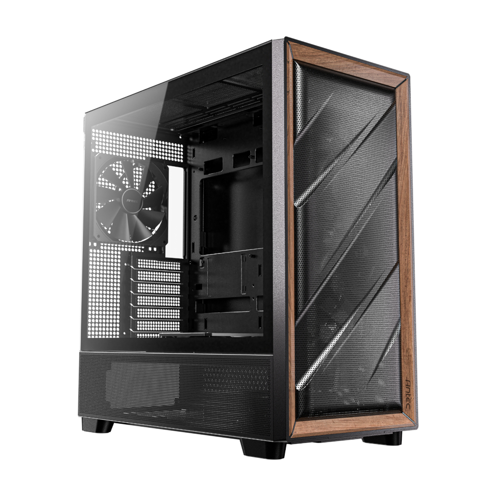 Antec FLUX ATX WOOD Mid Tower Gaming Chassis – Black (FLUX) – product image