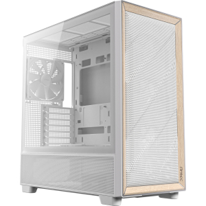 Antec FLUX Mid-Tower E-ATX Gaming Chassis Wood Front Panel - White (FLUX W) – product image