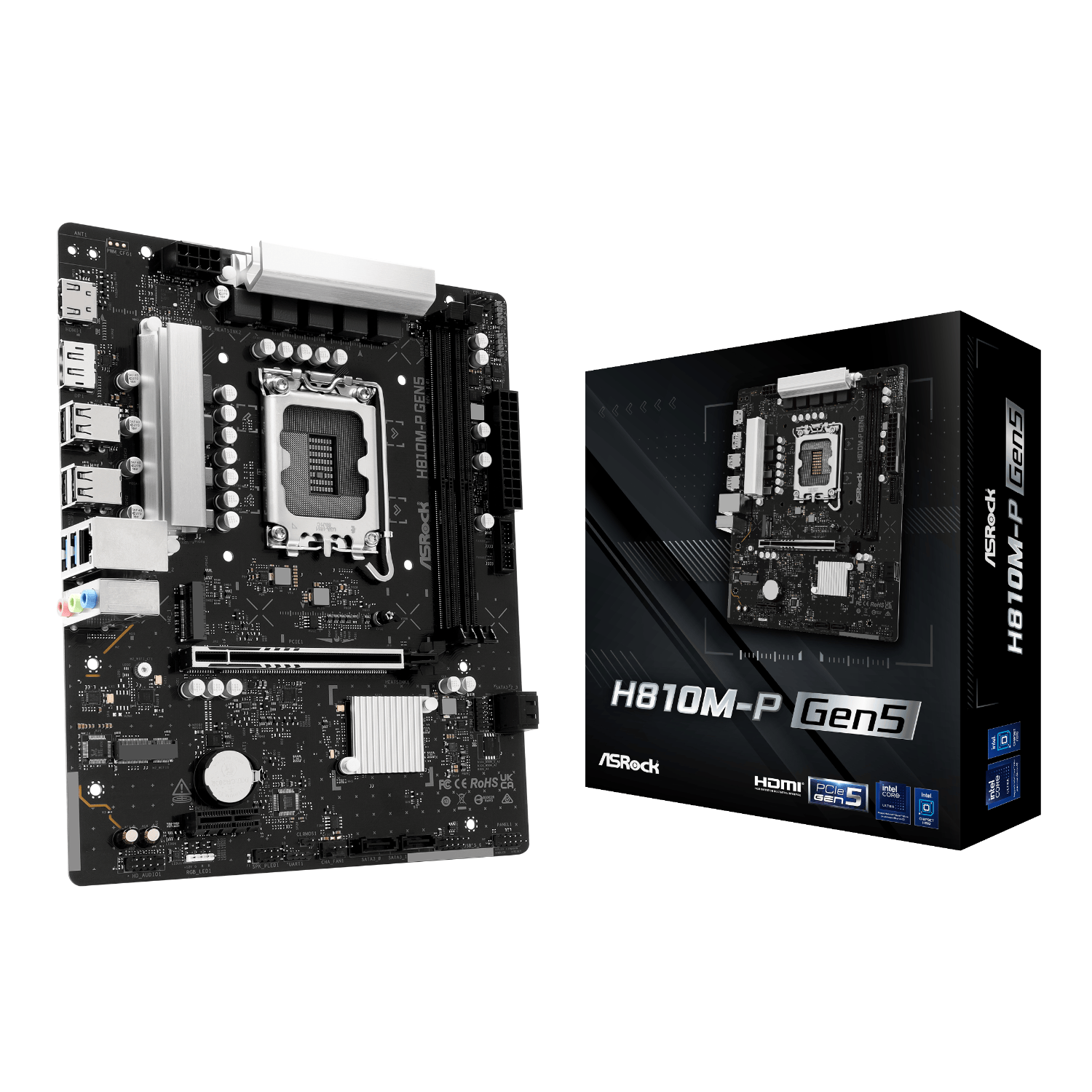 ASROCK H810M-P Gen 5 Intel LGA 1851 M-ATX Motherboard (H810M-P GEN5) – product image