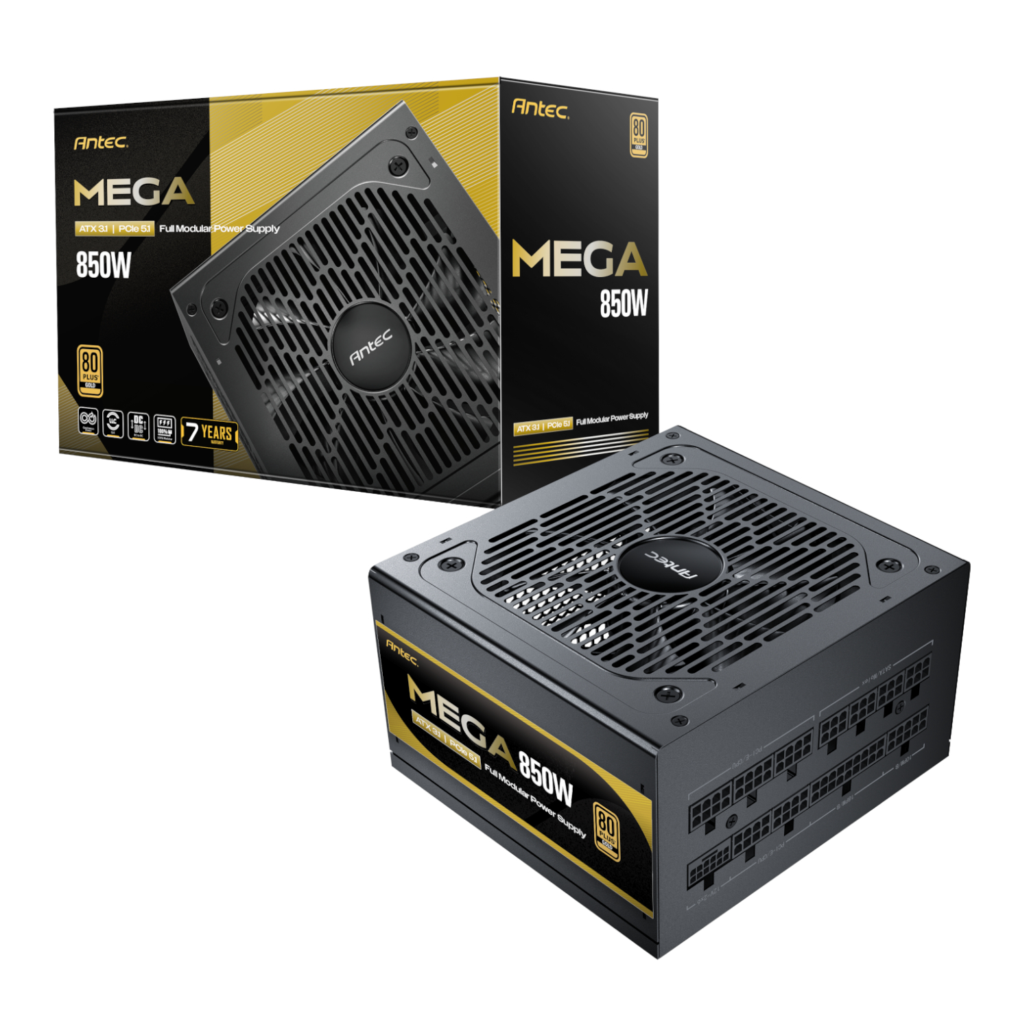 Antec MEGA 850W 80 PLUS Gold ATX3.1 PCIE 5.1 Fully Modular Power Supply (MEGA850) – product image