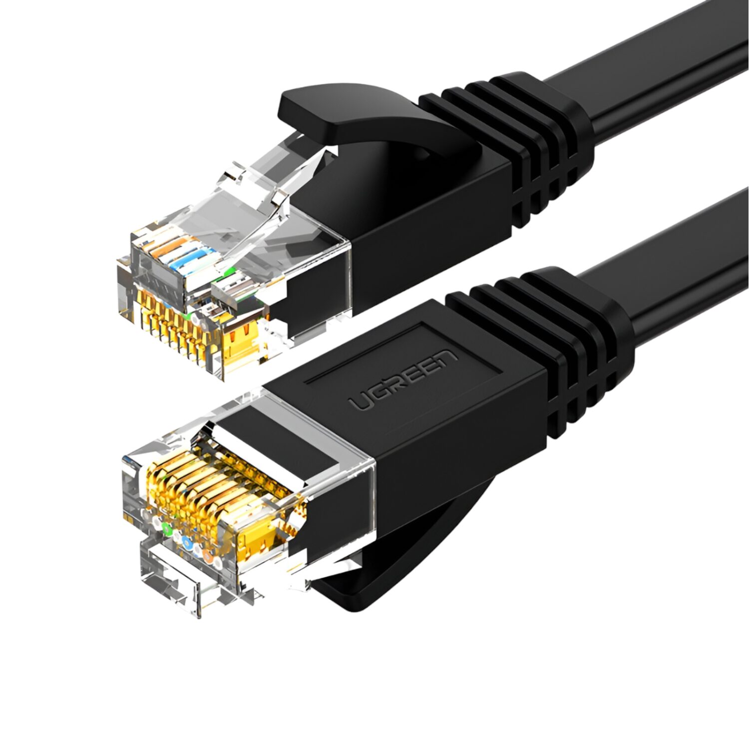 UGREEN NW102 Cat6 U/UTP Flat Ethernet Cable 15m - Black (NW102-50180) – product image