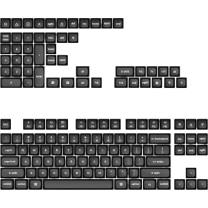 Keychron double Shot KSA PBTFull Keycap Set - White On Black (PBT-03) – product image