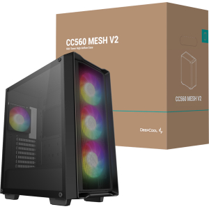 DeepCool CC560 MESH V2 ATX Mid Tower Airflow Gaming Chassis – Black (R-CC560-BKAMA4-G-2) – product image