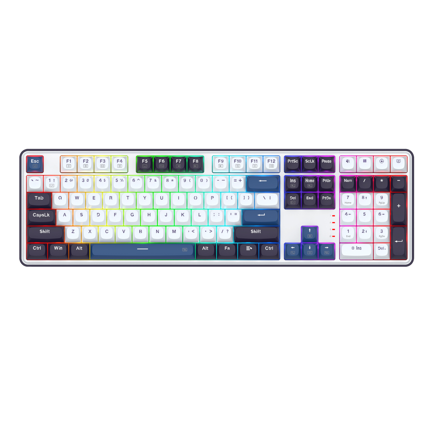 Redragon K689 WYVERN RGB Wired Mechanical Keyboard - White/Black (RD-K689WBB-RGB) – product image