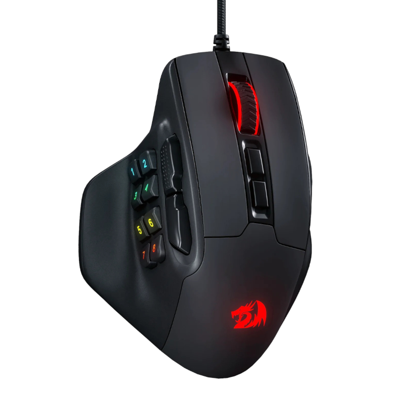 REDRAGON Aatrox 6200DP RGB MMO Gaming Mouse - Black (RD-M811-RGB) – product image