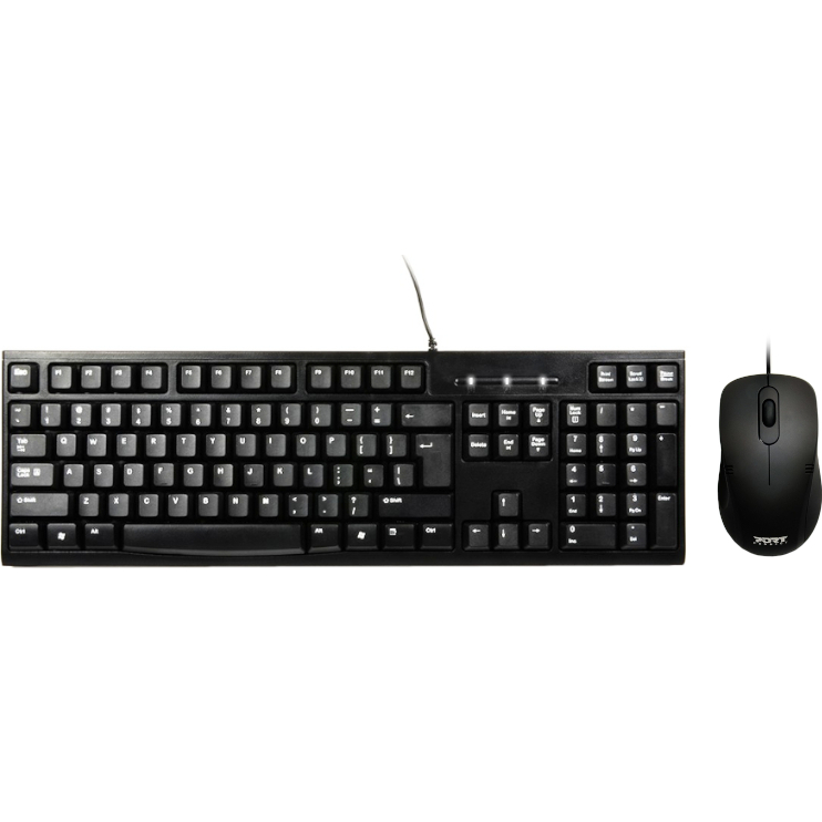 Port Design COMBO Wired Mouse + Keyboard - Black (900900-US) – product image