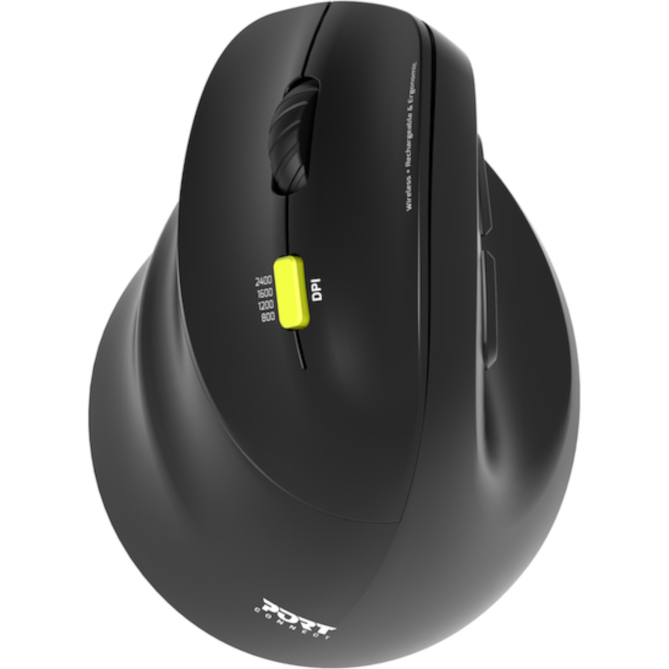Port Connect Ergo Shape Rechargeable Wireless Mouse (910008) – product image