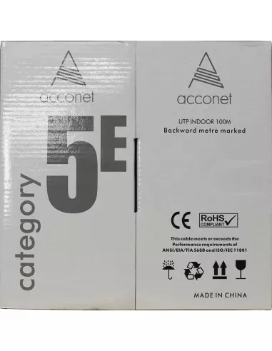 ACCONET CAT5E INDOOR ETHERNET CABLE 100M WHITE SOLID COPPER UTP PULL BOX | CAT5-100-SC - Image 3