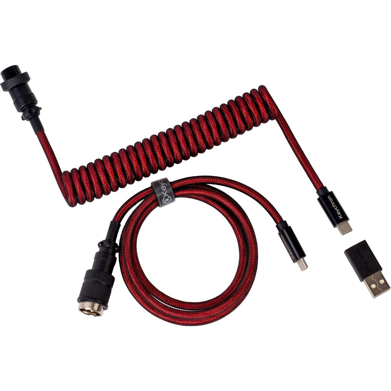 Keychron Coiled Aviator Cable - Red (CAB-2) – product image