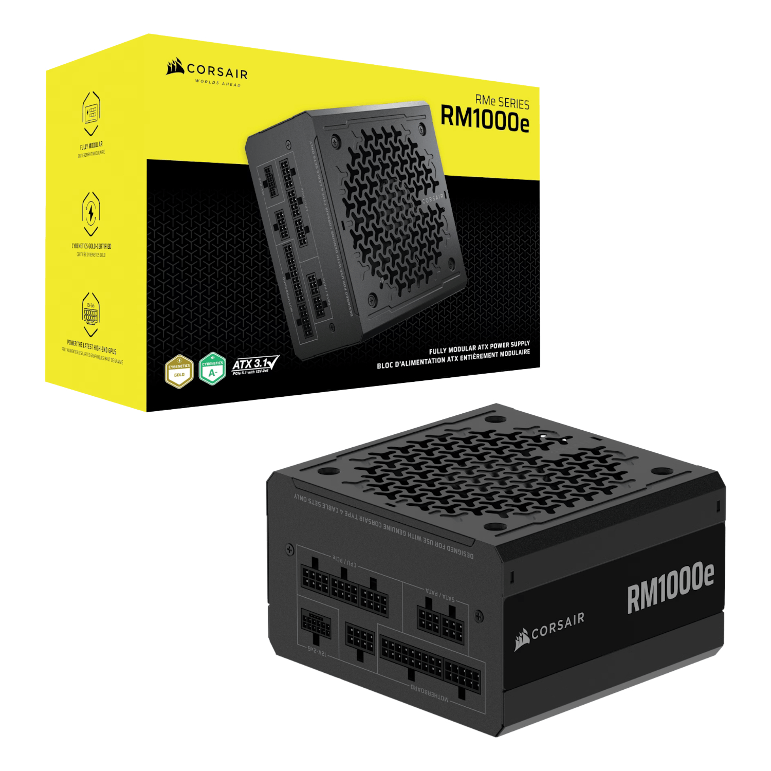 Corsair RMe Series RM1000e Fully Modular Low-Noise ATX Power Supply (CP-9020297-WW) – product image