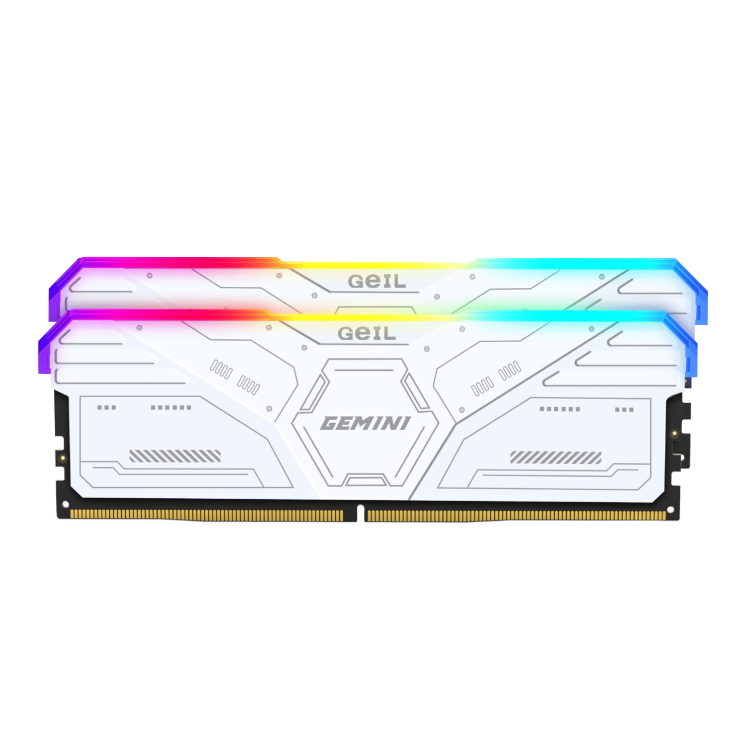 GeIL Gemini RGB 32GB DDR5 6000MHz Desktop Gaming Memory Kit (2 x 16GB) – White (GAMSW532GB6000C36CDC) – product image