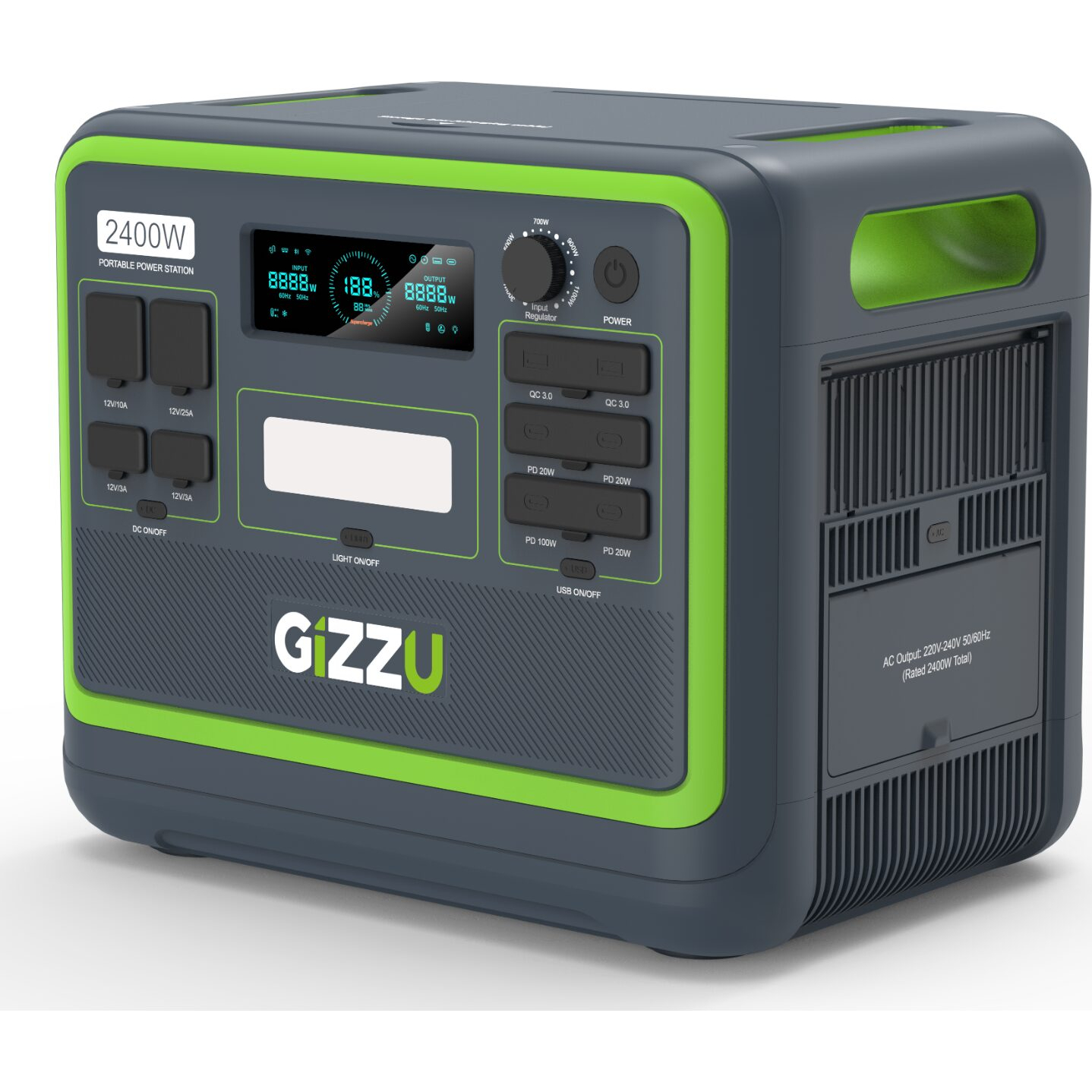 Gizzu Hero Pro 2048Wh/2400W UPS Power Station With App (GPS2000UV2) – product image