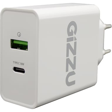 GIZZU Wall Charger Type C 36W PD QC3.0 18W - White (GWCPDU36W) – product image