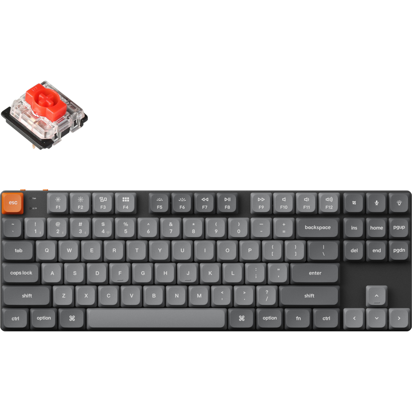 Keychron K1 Max QMK/VIA 80% Wireless Custom Mechanical Keyboard | RED Switches (K1M-H1) – product image
