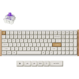 Keychron K4 HE 96% Magnetic Switch Hot-Swap RGB Wireless Keyboard – White (Wood + Aluminium) (K4H-Q1) – product image