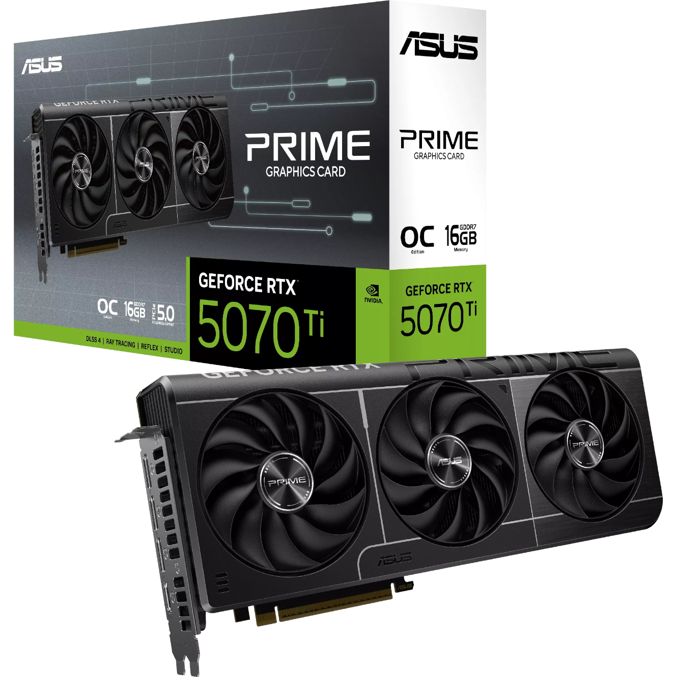 ASUS PRIME GeForce RTX 5070 Ti 16GB GDDR7 OC Edition Graphics Card (PRIME-RTX5070TI-O16G) – product image