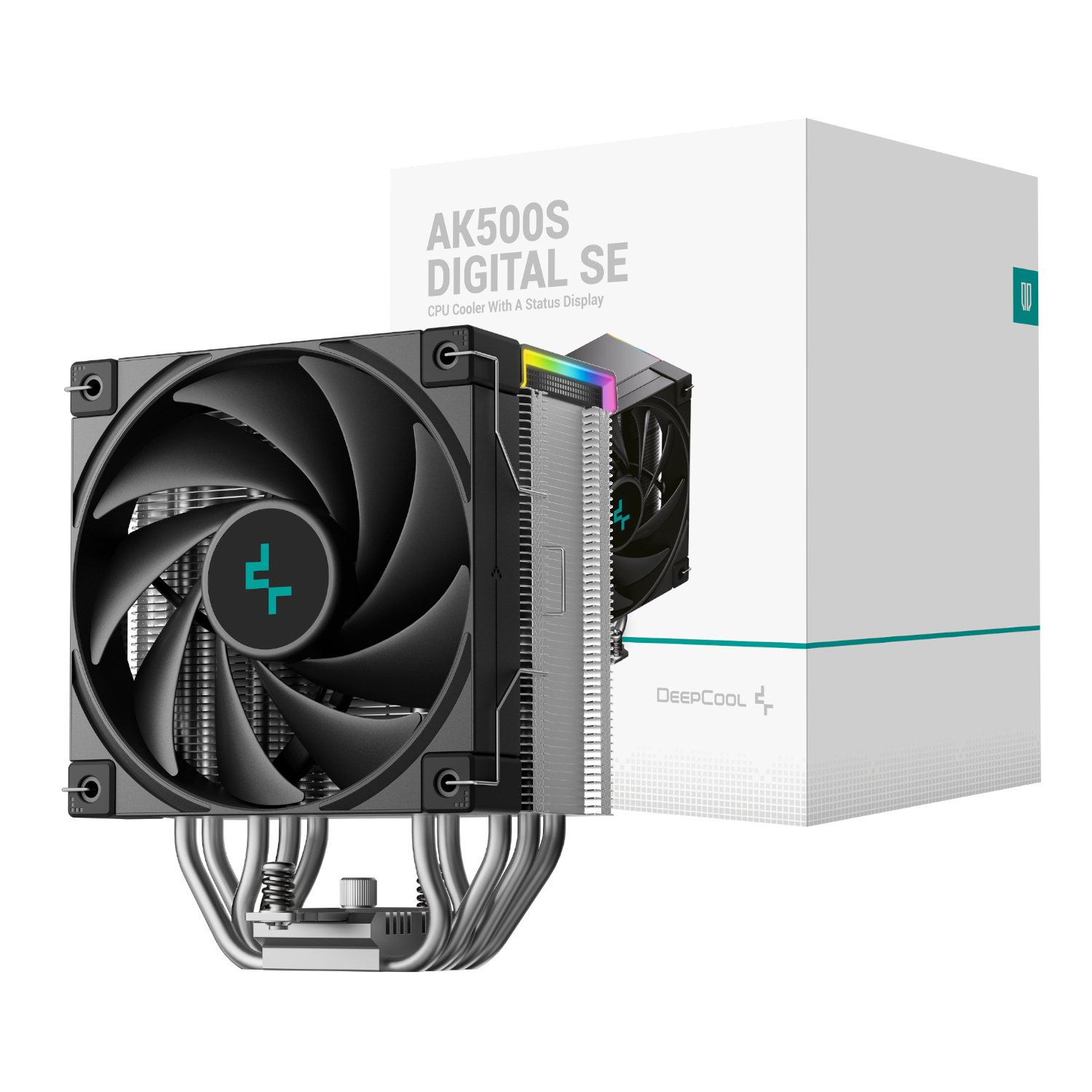DeepCool AK500S Digital 120mm Air CPU Cooler - Black (R-AK500S-BKADMN-GJD) – product image