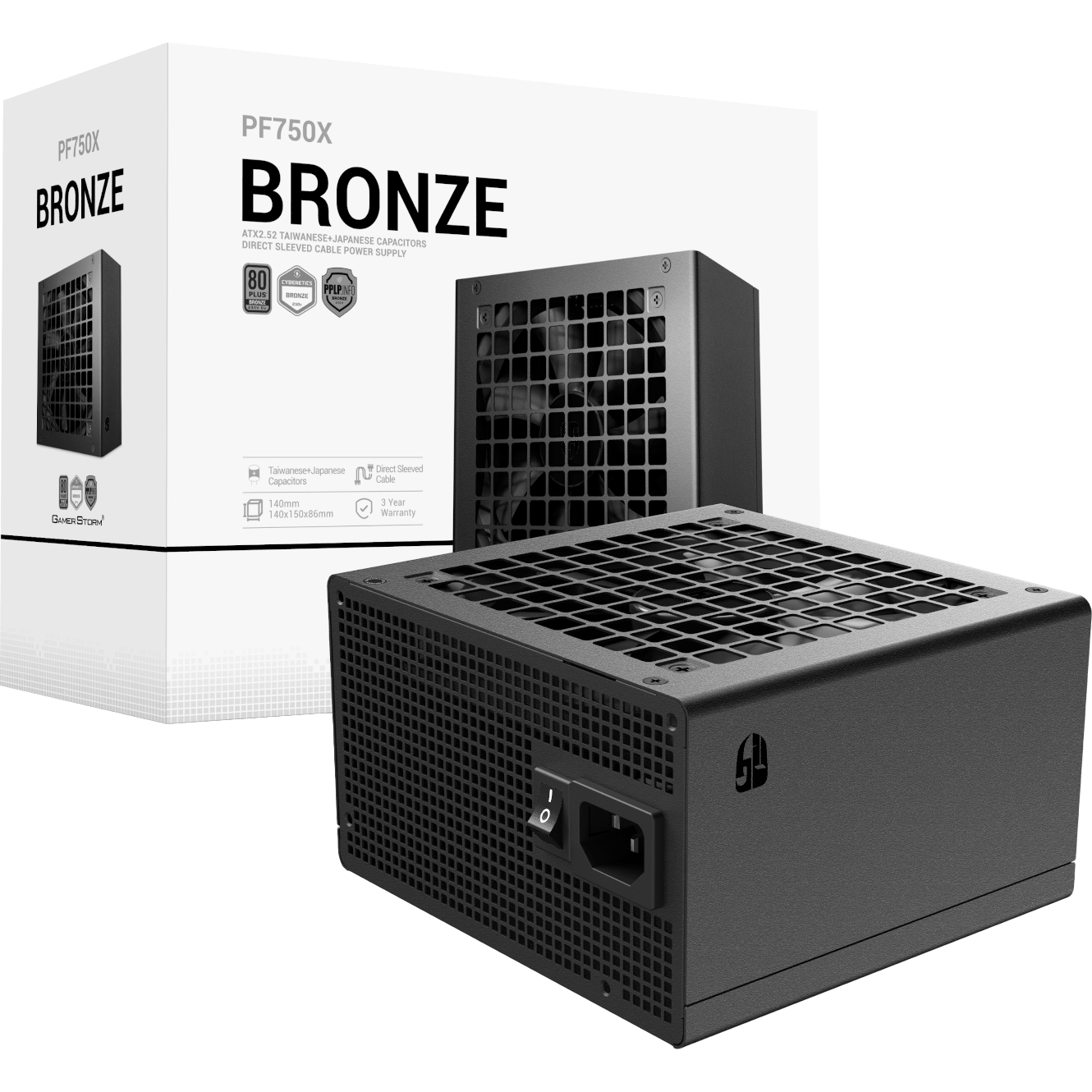 DeepCool PF750-X 750W 80 PLUS Bronze Non-Modular Power Supply (R-PF750X-HD0B-JGEU) – product image