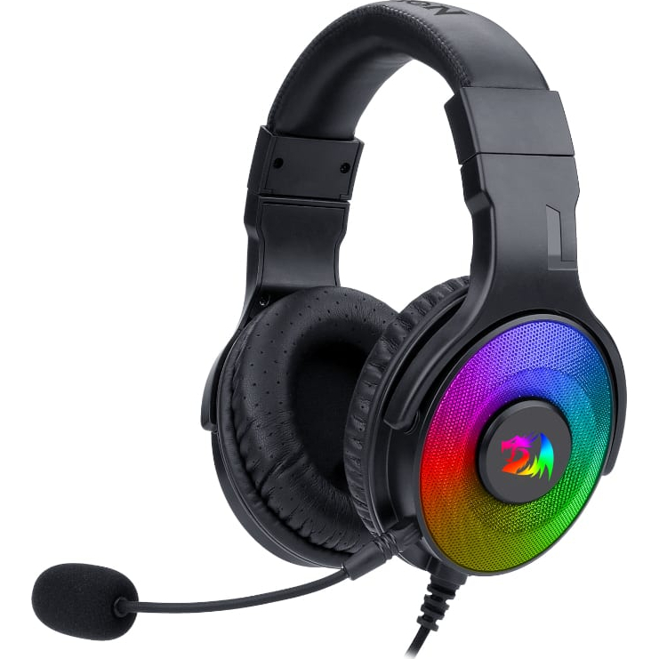 REDRAGON Over-Ear PANDORA USB (Power Only)|Aux (Mic and Headset) RGB Gaming Headset - Black (RD-H350RGB-1) – product image