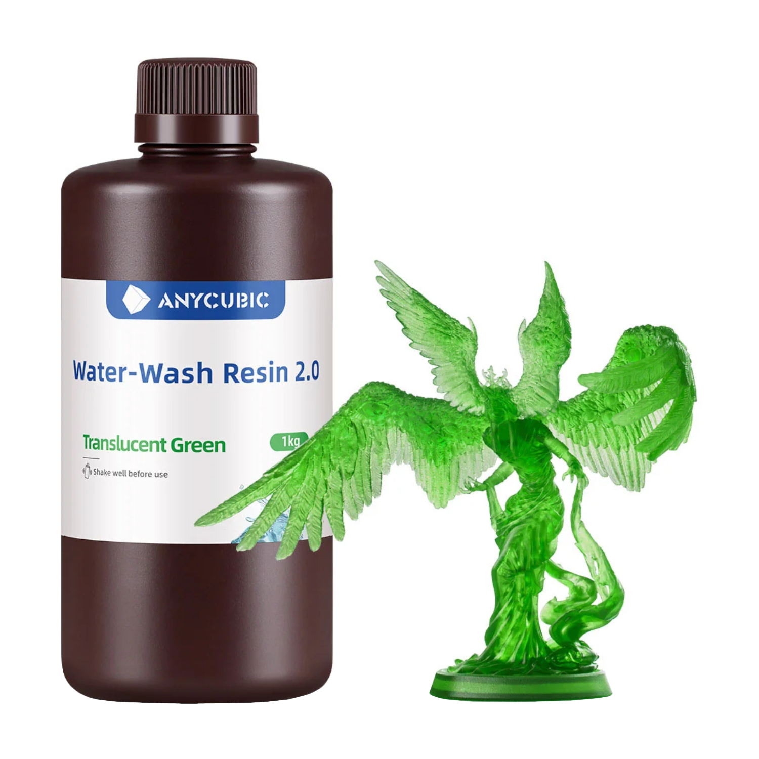 Anycubic Water Wash Resin 2.0 – Translucent Green (SSX2TG-10) – product image