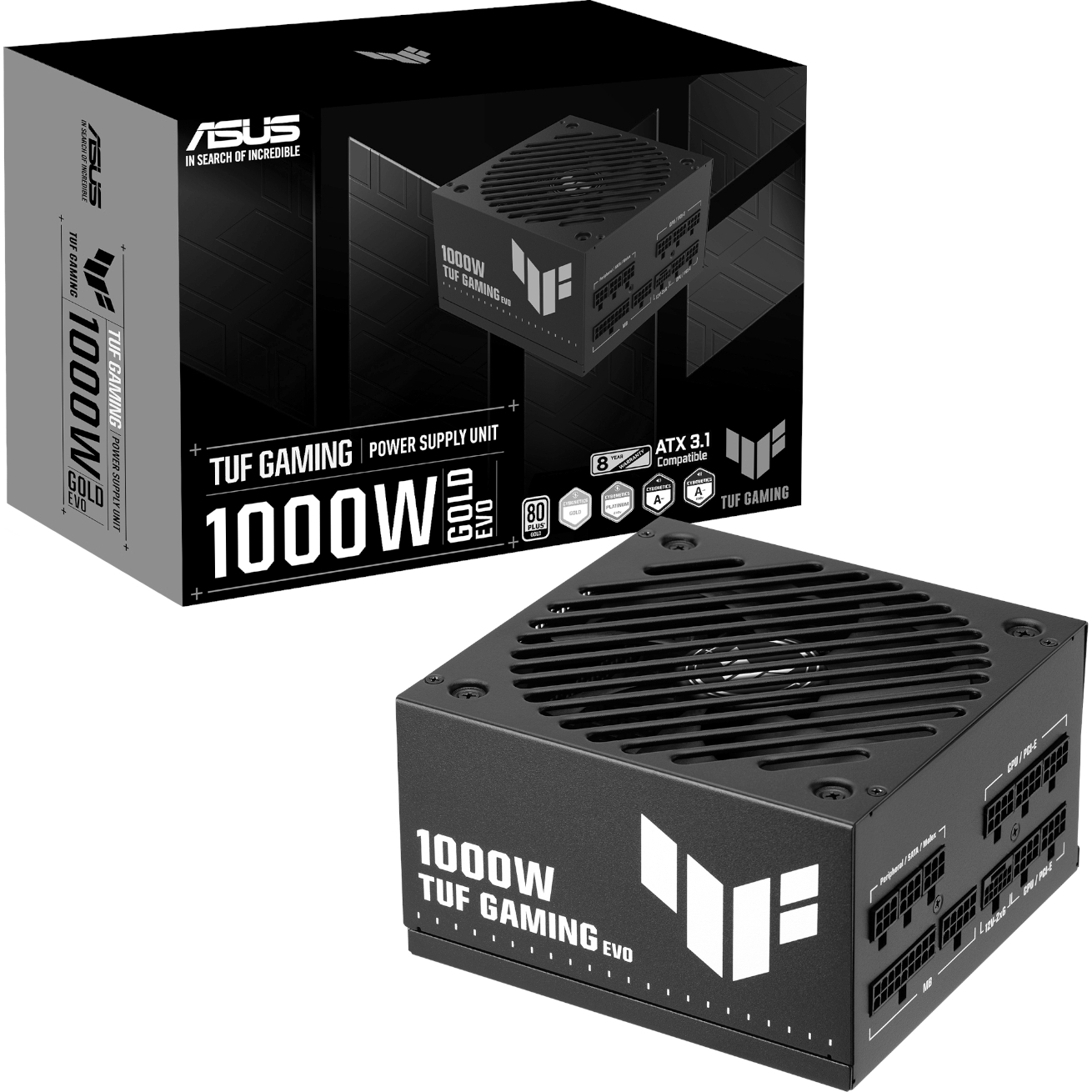 ASUS TUF Gaming 1000W 80 PLUS Gold EVO ATX 3.1 Modular Power Supply (TUF-GAMING-1000G-EVO) – product image