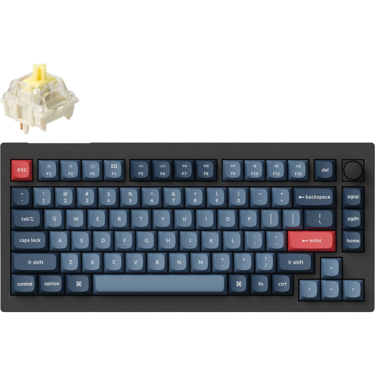 Keychron V1 Max QMK/VIA Wireless Custom Mechanical Keyboard | BANANA Switches – Black (V1M-D4) – product image