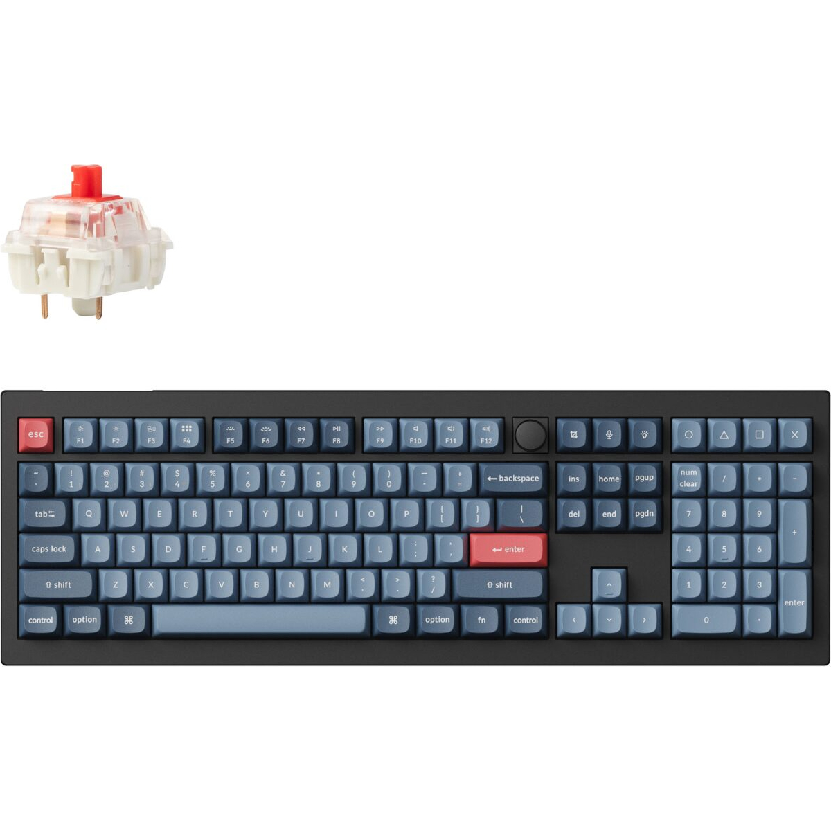 Keychron V6 Max QMK/VIA RED Wireless Custom Mechanical Keyboard | RED Switch - Black (V6M-D1) – product image
